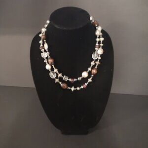 Lia Sophia Coffee Bean Double Strand Necklace w/  Various Types of Beads